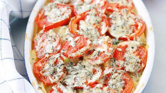 Kartoffel Lauch Auflauf Mit Tomaten
